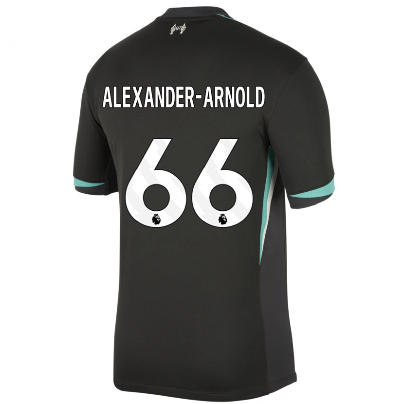Danxen Herren Trent Alexander-Arnold #66 Schwarz Anthrazitweiß Auswärtstrikot Trikot 2024/25 T-Shirt
