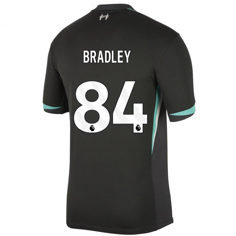 Danxen Herren Conor Bradley #84 Schwarz Anthrazitweiß Auswärtstrikot Trikot 2024/25 T-Shirt