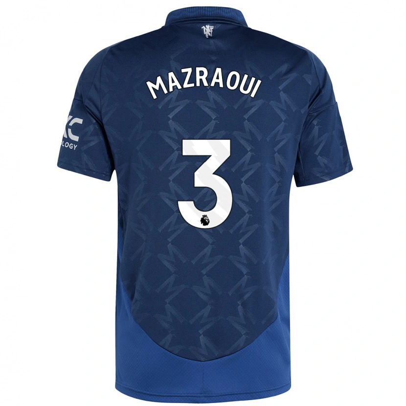 Danxen Herren Noussair Mazraoui #3 Indigo Auswärtstrikot Trikot 2024/25 T-Shirt