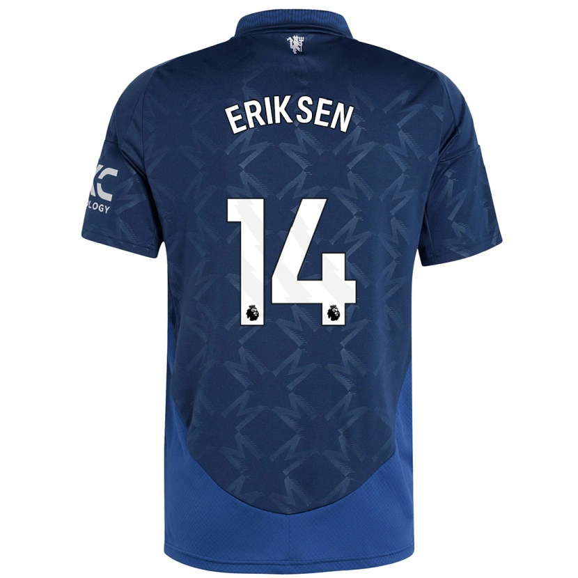Danxen Herren Christian Eriksen #14 Indigo Auswärtstrikot Trikot 2024/25 T-Shirt