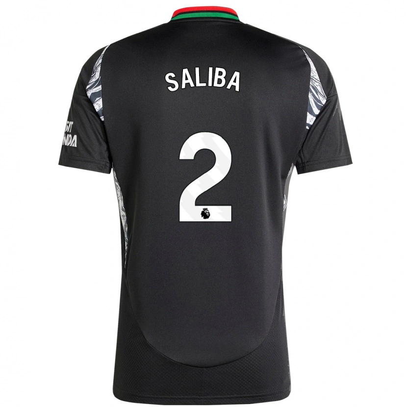 Danxen Herren William Saliba #2 Schwarz Auswärtstrikot Trikot 2024/25 T-Shirt