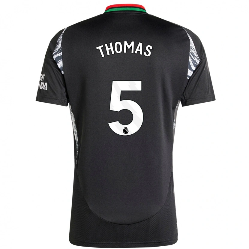 Danxen Herren Thomas Partey #5 Schwarz Auswärtstrikot Trikot 2024/25 T-Shirt