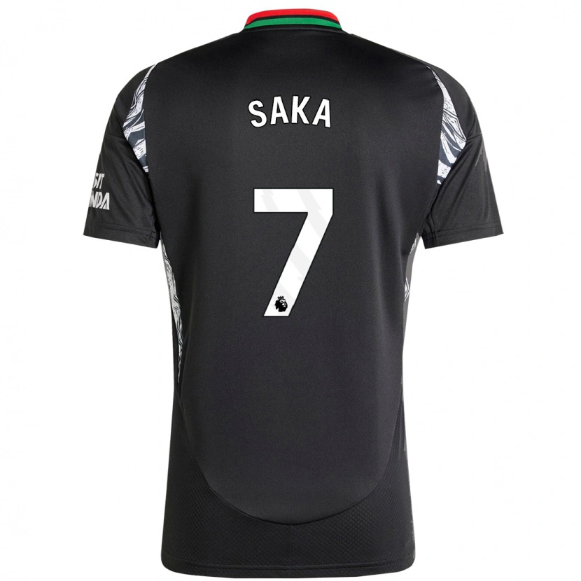 Danxen Herren Bukayo Saka #7 Schwarz Auswärtstrikot Trikot 2024/25 T-Shirt