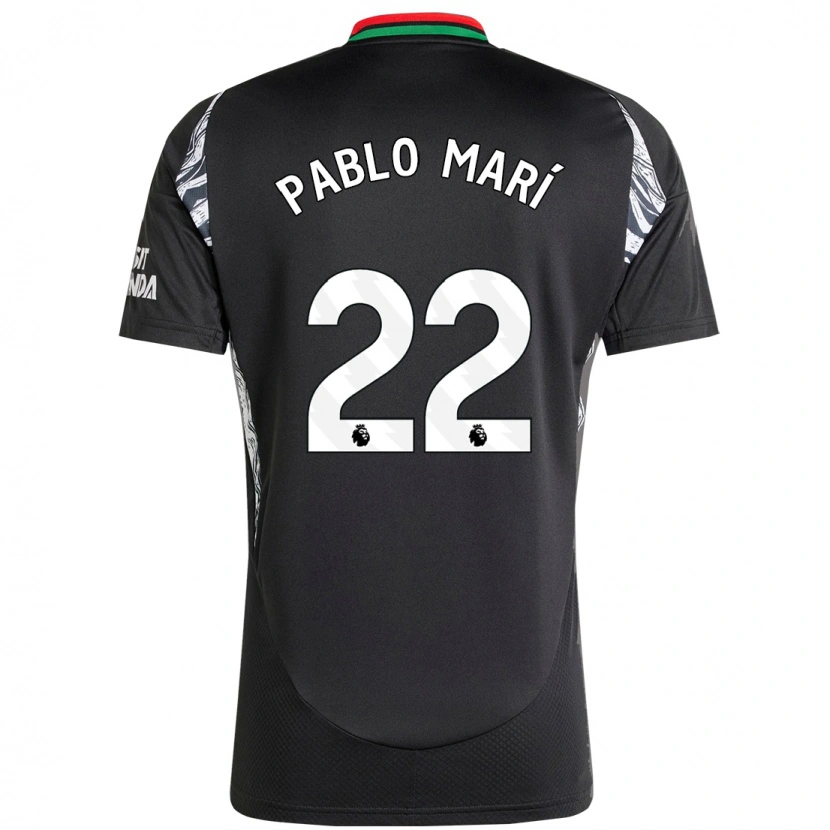 Danxen Herren Pablo Mari #22 Schwarz Auswärtstrikot Trikot 2024/25 T-Shirt