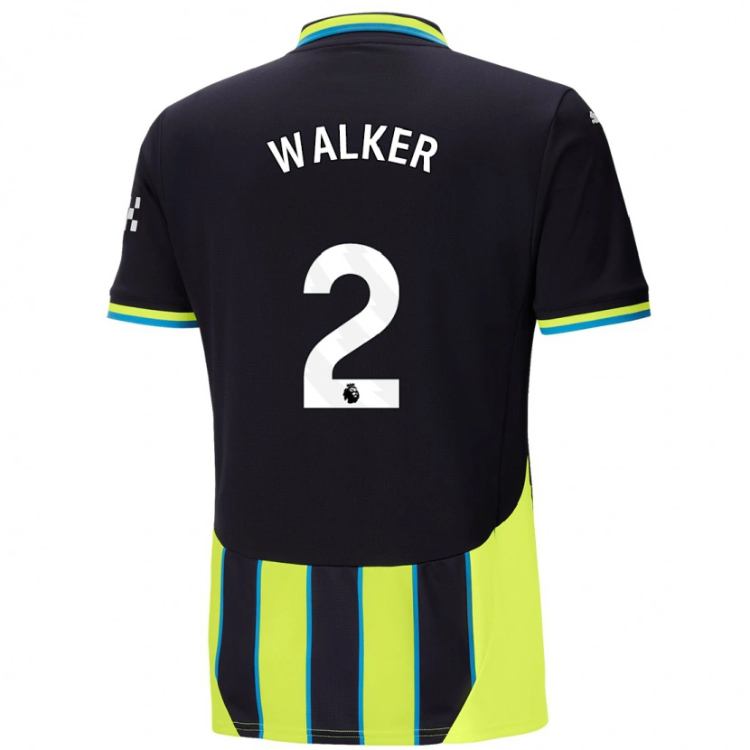 Danxen Herren Kyle Walker #2 Blaugelb Auswärtstrikot Trikot 2024/25 T-Shirt