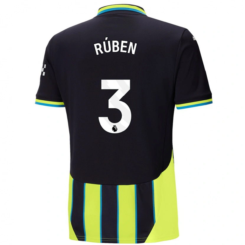 Danxen Herren Rúben Dias #3 Blaugelb Auswärtstrikot Trikot 2024/25 T-Shirt