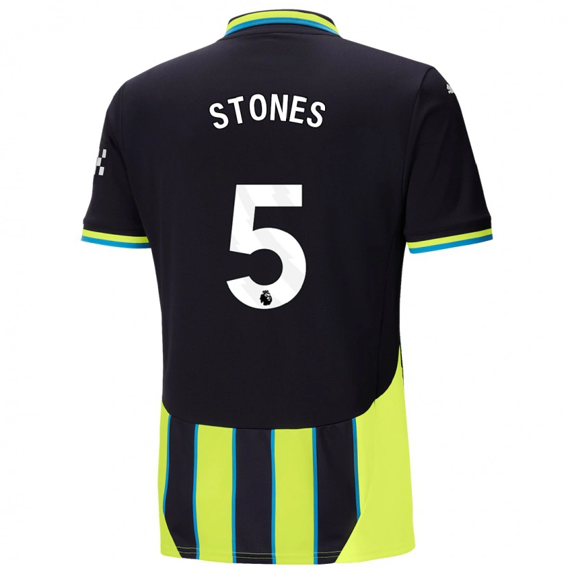 Danxen Herren John Stones #5 Blaugelb Auswärtstrikot Trikot 2024/25 T-Shirt