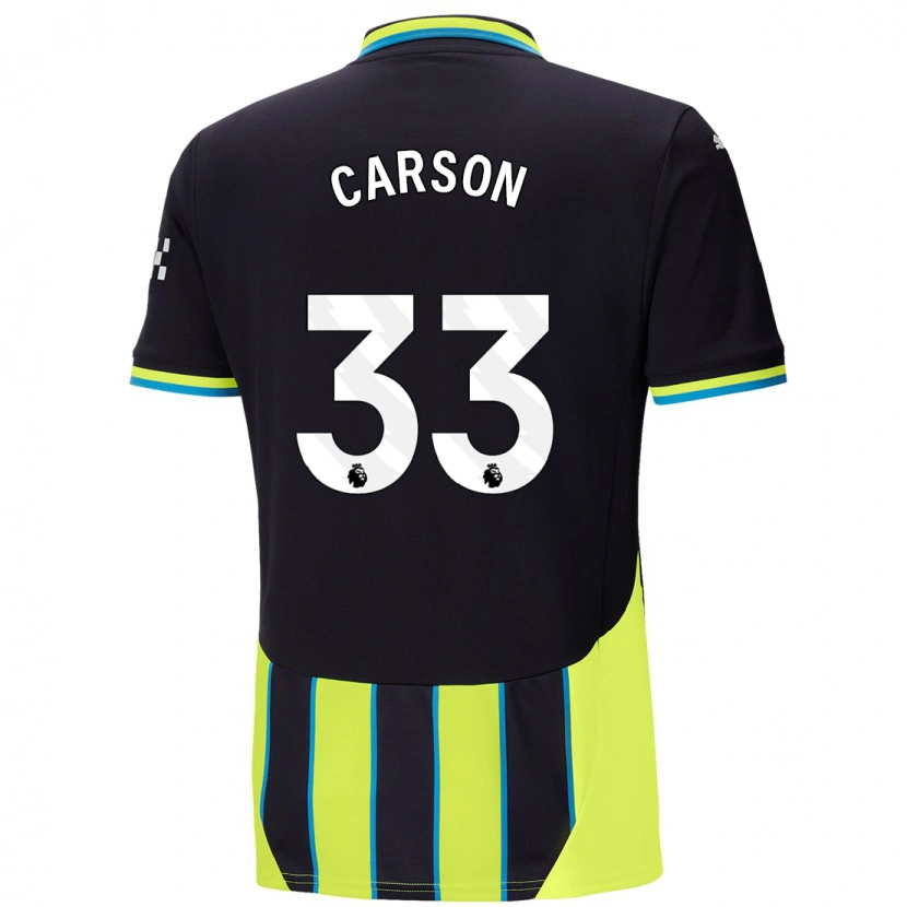 Danxen Herren Scott Carson #33 Blaugelb Auswärtstrikot Trikot 2024/25 T-Shirt