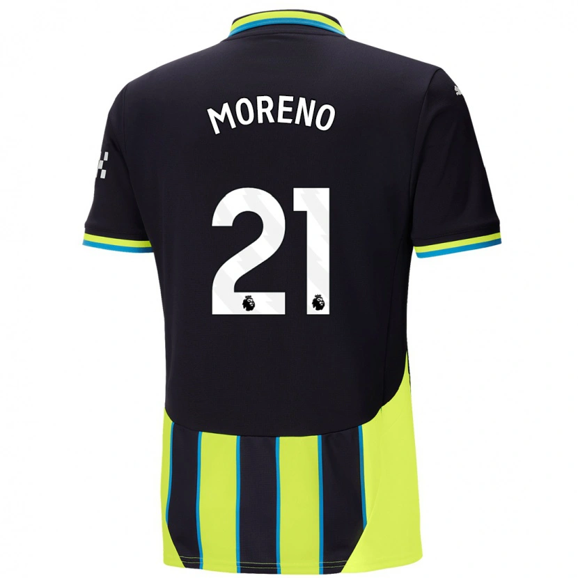 Danxen Herren Marlos Moreno #21 Blaugelb Auswärtstrikot Trikot 2024/25 T-Shirt