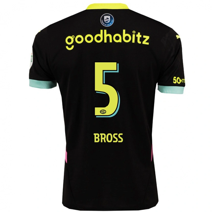 Danxen Herren Melanie Bross #5 Schwarz Gelb Auswärtstrikot Trikot 2024/25 T-Shirt