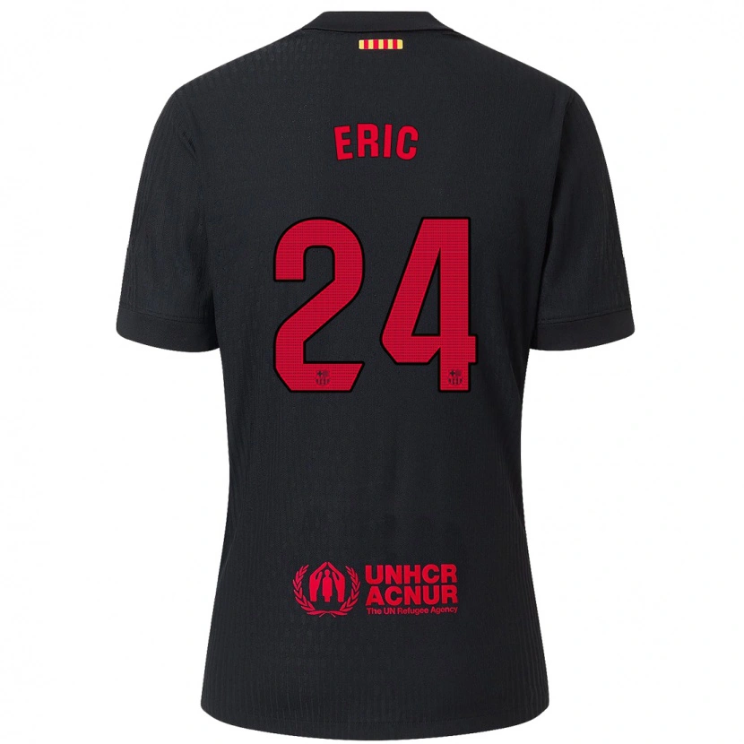 Danxen Herren Eric García #24 Schwarz Rot Auswärtstrikot Trikot 2024/25 T-Shirt