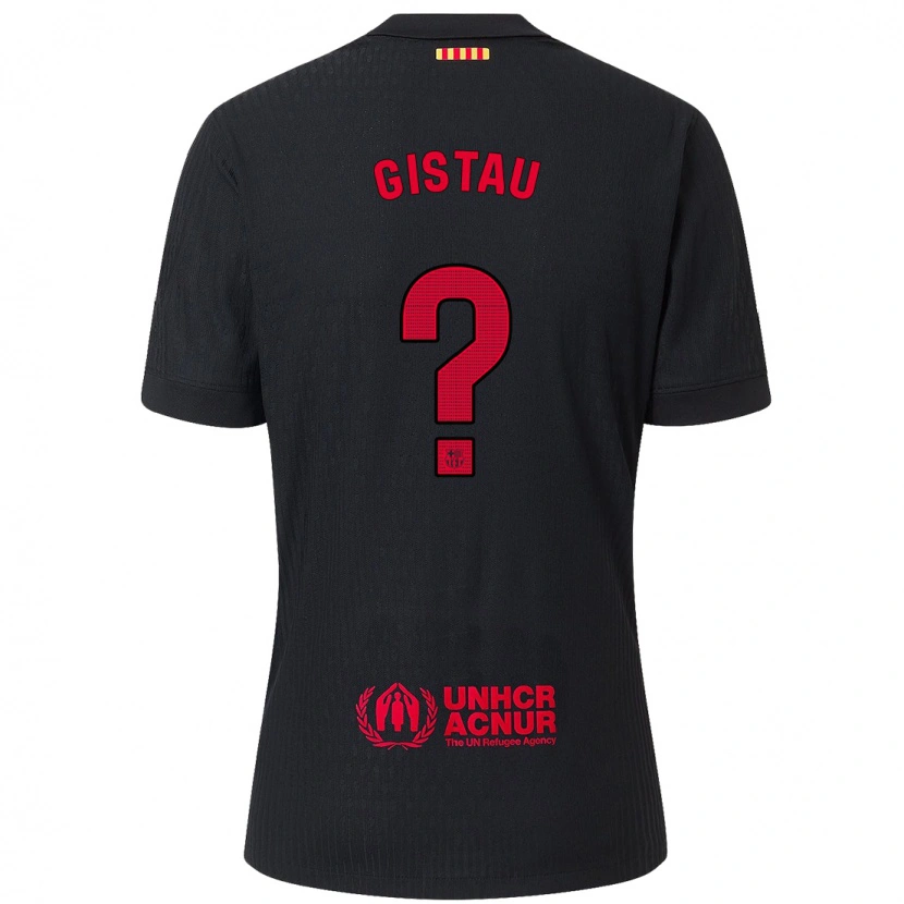 Danxen Herren Òscar Gistau #0 Schwarz Rot Auswärtstrikot Trikot 2024/25 T-Shirt