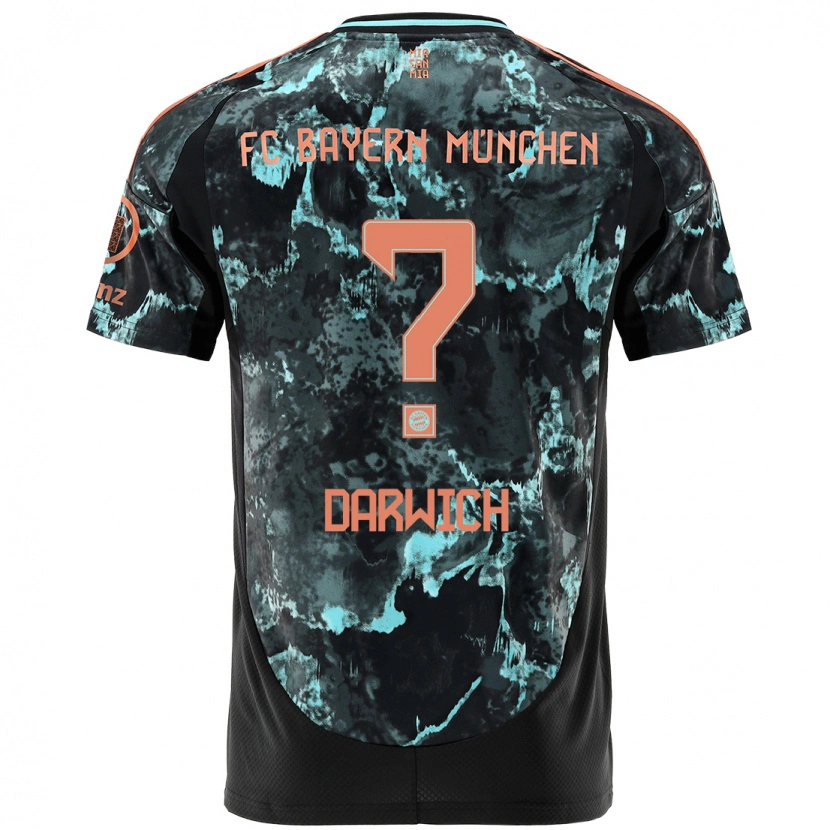 Danxen Herren Maher Darwich #0 Schwarz Auswärtstrikot Trikot 2024/25 T-Shirt