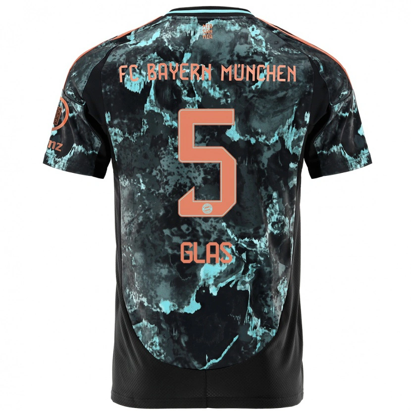 Danxen Herren Hanna Glas #5 Schwarz Auswärtstrikot Trikot 2024/25 T-Shirt