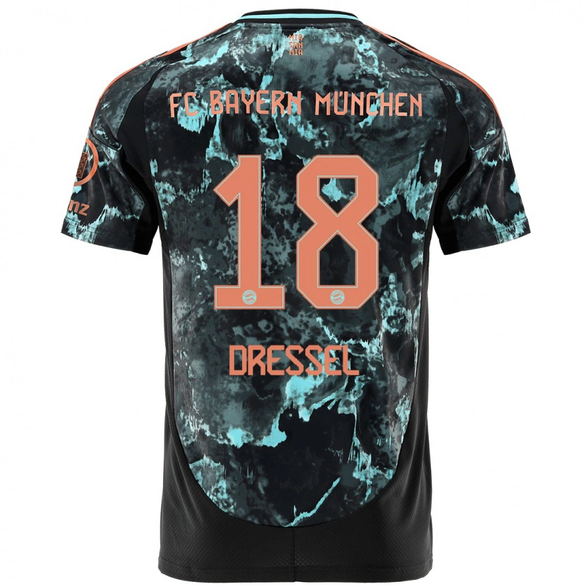 Danxen Herren Timon Dressel #18 Schwarz Auswärtstrikot Trikot 2024/25 T-Shirt