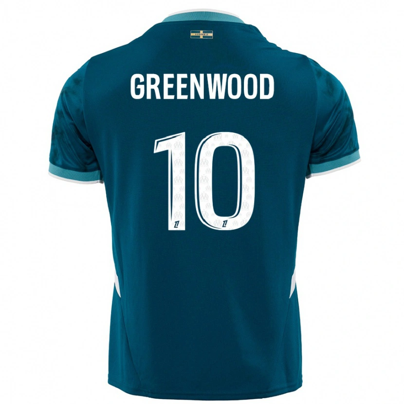 Danxen Herren Mason Greenwood #10 Türkisblau Auswärtstrikot Trikot 2024/25 T-Shirt