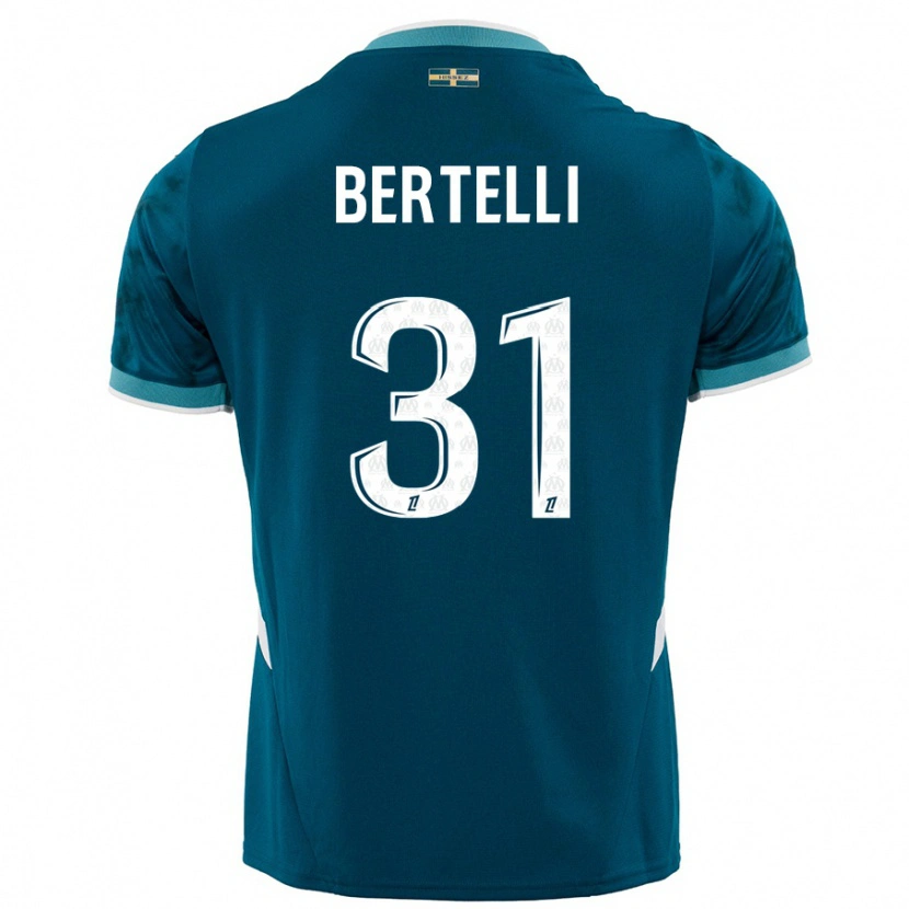 Danxen Herren Ugo Bertelli #31 Türkisblau Auswärtstrikot Trikot 2024/25 T-Shirt
