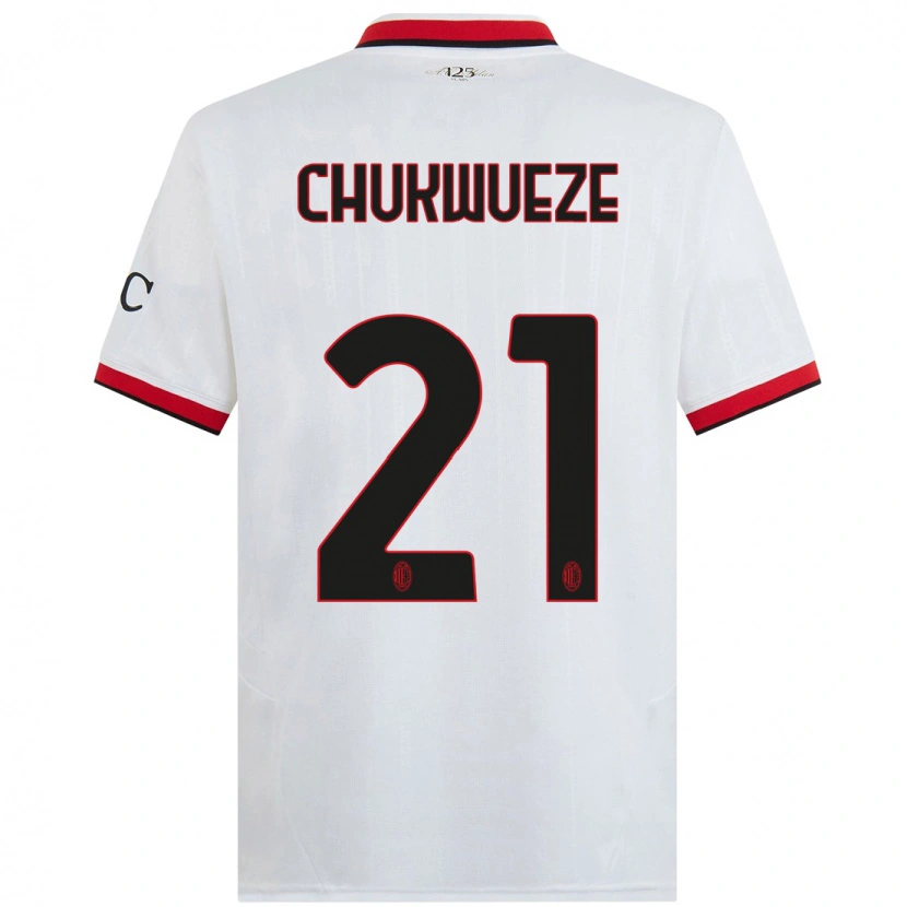 Danxen Herren Samuel Chukwueze #21 Weiß Schwarz Rot Auswärtstrikot Trikot 2024/25 T-Shirt
