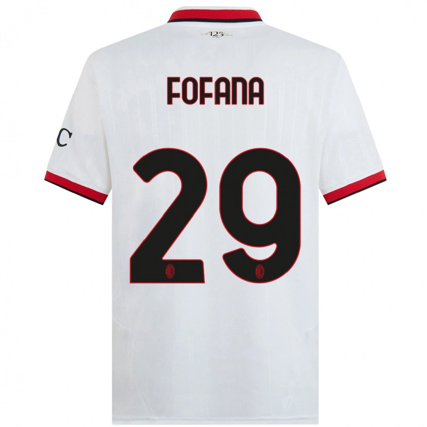 Danxen Herren Youssouf Fofana #29 Weiß Schwarz Rot Auswärtstrikot Trikot 2024/25 T-Shirt