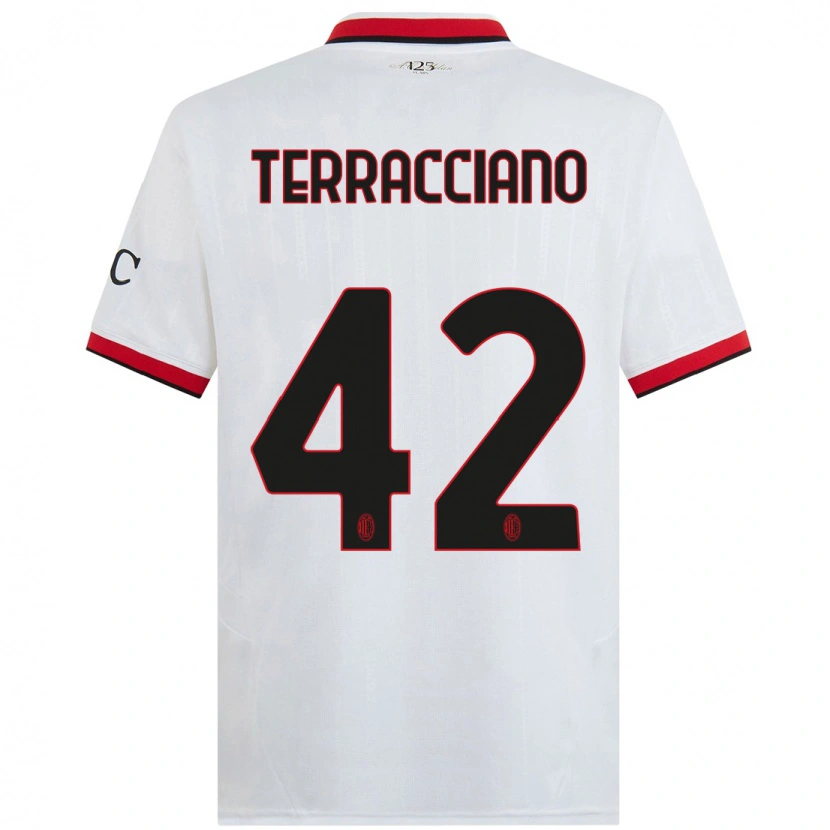 Danxen Herren Filippo Terracciano #42 Weiß Schwarz Rot Auswärtstrikot Trikot 2024/25 T-Shirt