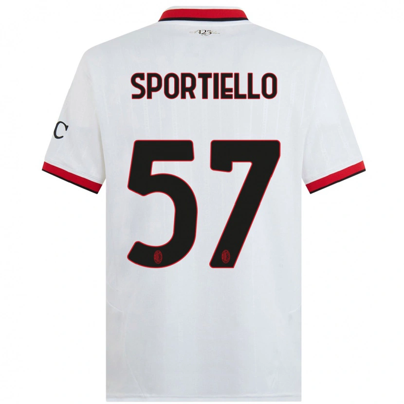 Danxen Herren Marco Sportiello #57 Weiß Schwarz Rot Auswärtstrikot Trikot 2024/25 T-Shirt