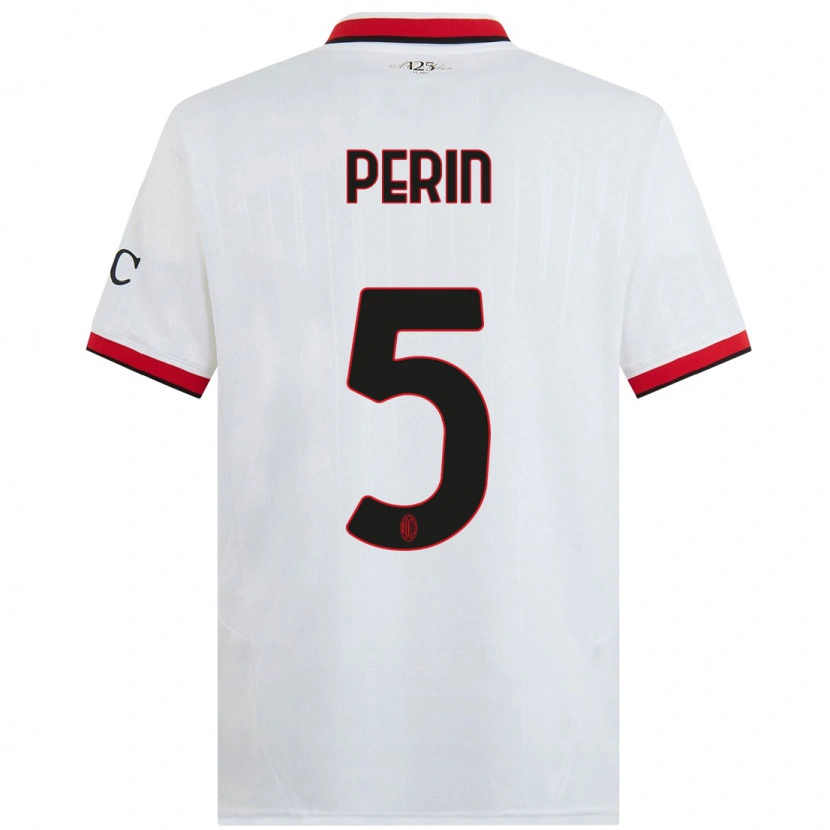 Danxen Herren Ernesto Perin #5 Weiß Schwarz Rot Auswärtstrikot Trikot 2024/25 T-Shirt