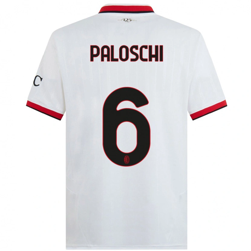 Danxen Herren Dorian Paloschi #6 Weiß Schwarz Rot Auswärtstrikot Trikot 2024/25 T-Shirt