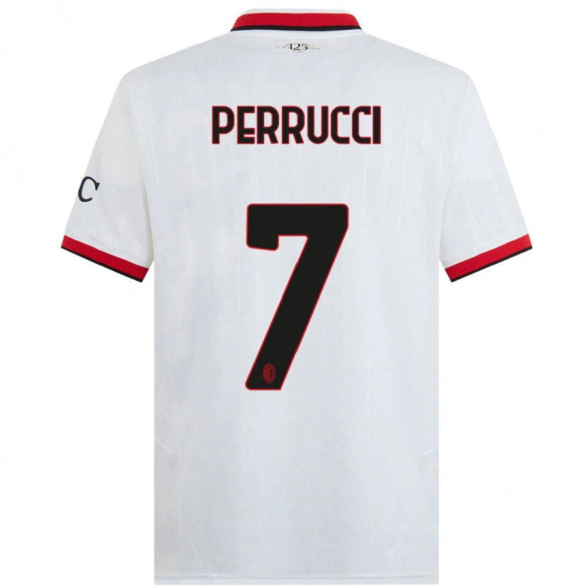Danxen Herren Vincenzo Perrucci #7 Weiß Schwarz Rot Auswärtstrikot Trikot 2024/25 T-Shirt