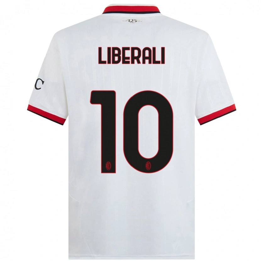 Danxen Herren Mattia Liberali #10 Weiß Schwarz Rot Auswärtstrikot Trikot 2024/25 T-Shirt