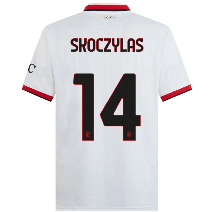Danxen Herren Mateusz Skoczylas #14 Weiß Schwarz Rot Auswärtstrikot Trikot 2024/25 T-Shirt