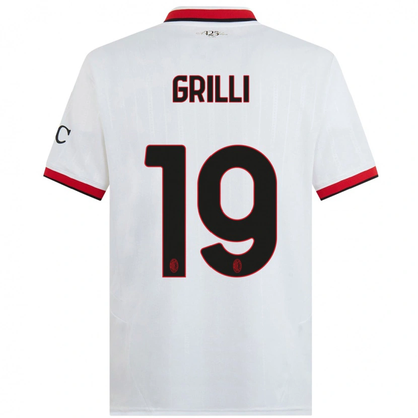 Danxen Herren Lorenzo Grilli #19 Weiß Schwarz Rot Auswärtstrikot Trikot 2024/25 T-Shirt