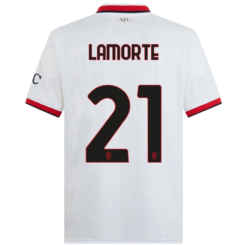 Danxen Herren Alessandro Lamorte #21 Weiß Schwarz Rot Auswärtstrikot Trikot 2024/25 T-Shirt