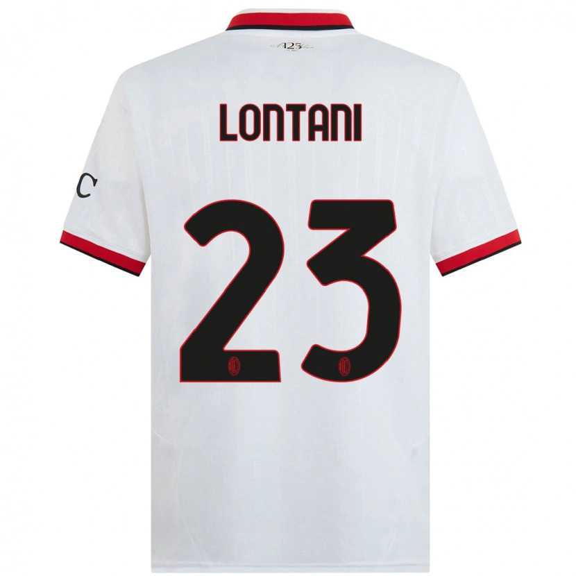 Danxen Herren Simone Lontani #23 Weiß Schwarz Rot Auswärtstrikot Trikot 2024/25 T-Shirt