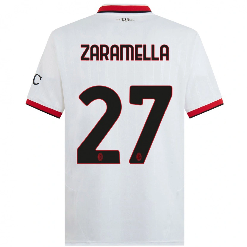 Danxen Herren Mattia Zaramella #27 Weiß Schwarz Rot Auswärtstrikot Trikot 2024/25 T-Shirt