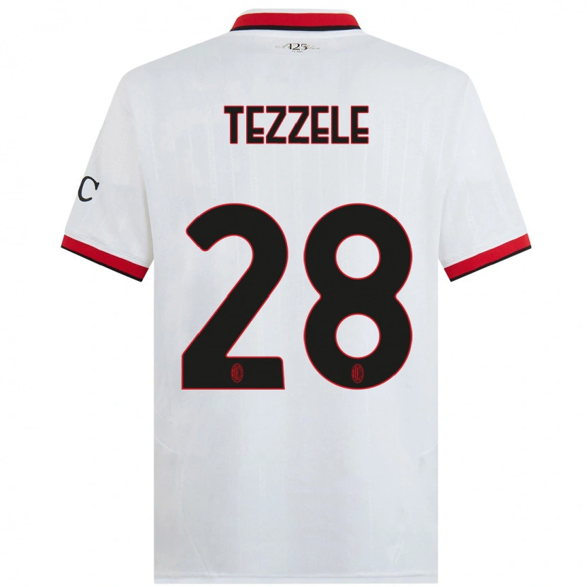Danxen Herren Matteo Tezzele #28 Weiß Schwarz Rot Auswärtstrikot Trikot 2024/25 T-Shirt
