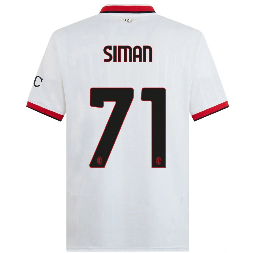 Danxen Herren Alexandru Șiman #71 Weiß Schwarz Rot Auswärtstrikot Trikot 2024/25 T-Shirt
