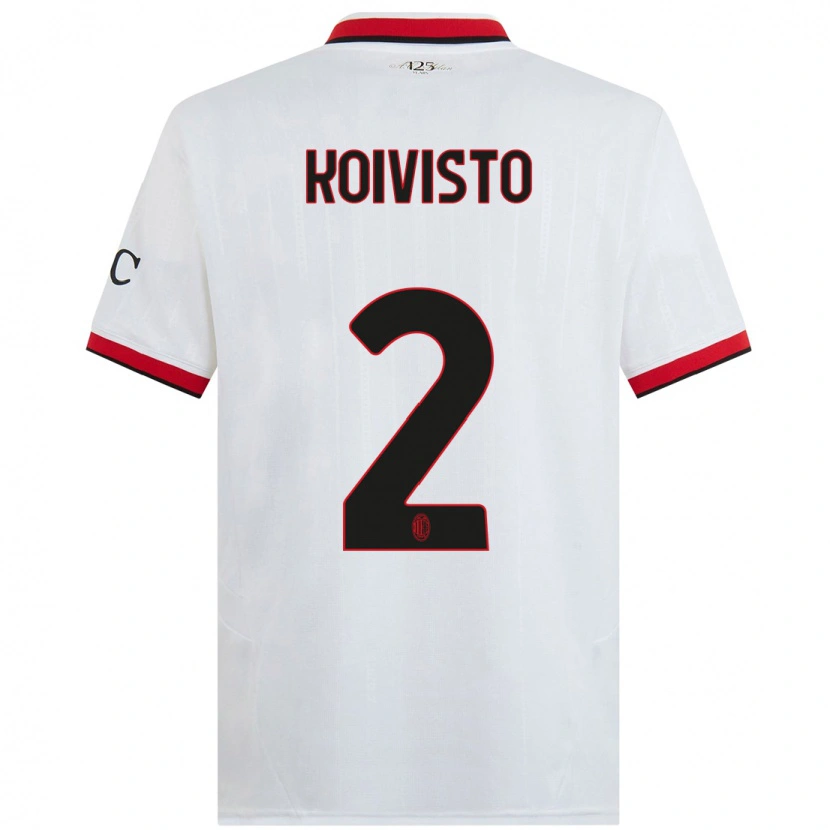 Danxen Herren Emma Koivisto #2 Weiß Schwarz Rot Auswärtstrikot Trikot 2024/25 T-Shirt