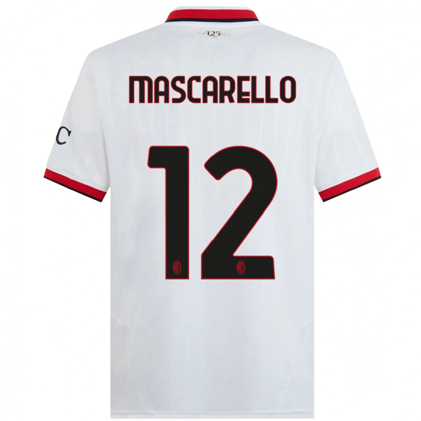Danxen Herren Marta Mascarello #12 Weiß Schwarz Rot Auswärtstrikot Trikot 2024/25 T-Shirt