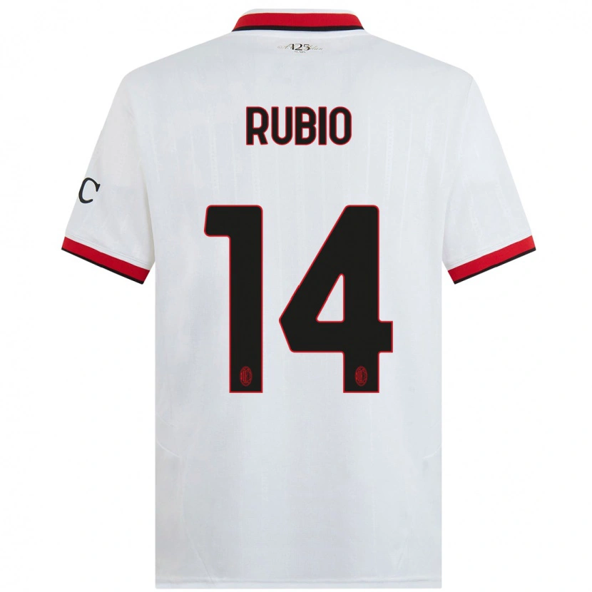 Danxen Herren Silvia Rubio #14 Weiß Schwarz Rot Auswärtstrikot Trikot 2024/25 T-Shirt