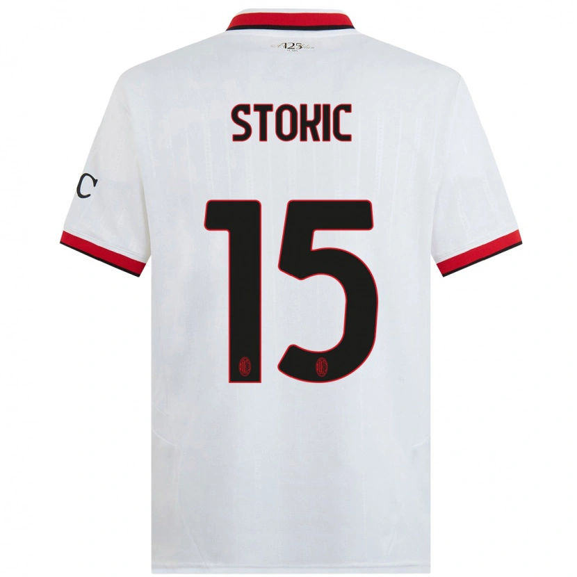 Danxen Herren Sara Stokić #15 Weiß Schwarz Rot Auswärtstrikot Trikot 2024/25 T-Shirt