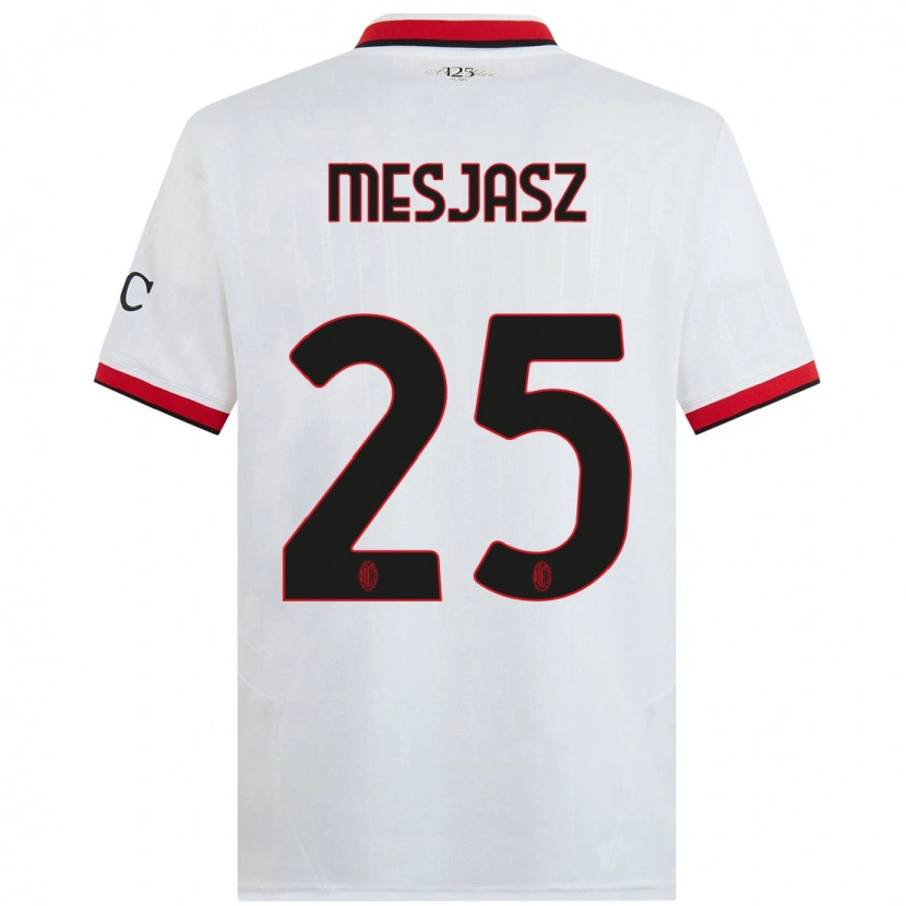 Danxen Herren Małgorzata Mesjasz #25 Weiß Schwarz Rot Auswärtstrikot Trikot 2024/25 T-Shirt