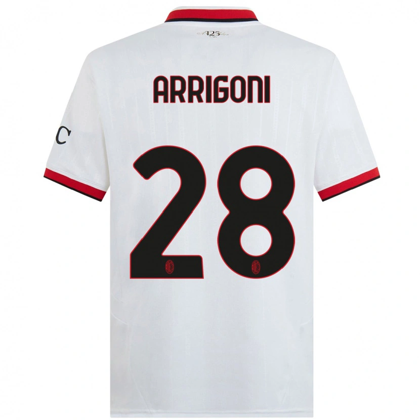 Danxen Herren Giorgia Arrigoni #28 Weiß Schwarz Rot Auswärtstrikot Trikot 2024/25 T-Shirt