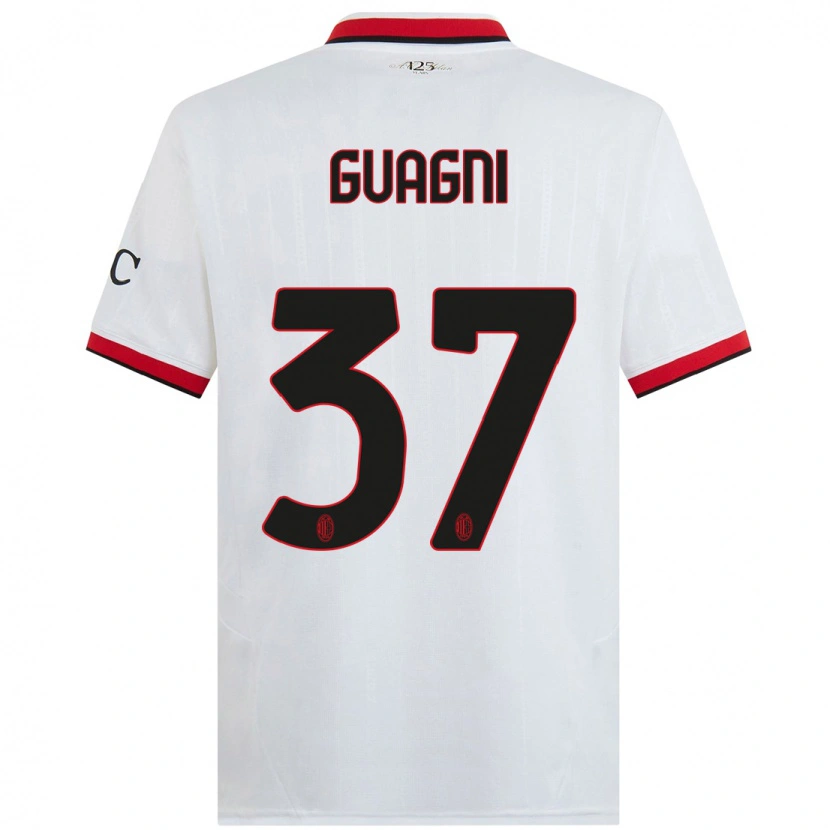 Danxen Herren Alia Guagni #37 Weiß Schwarz Rot Auswärtstrikot Trikot 2024/25 T-Shirt