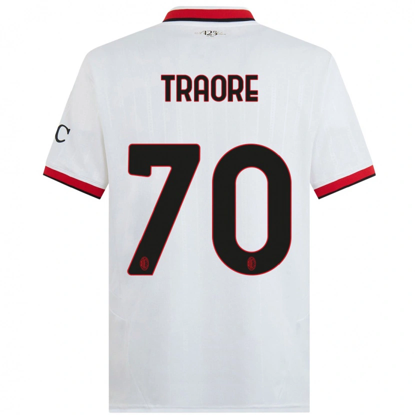 Danxen Herren Chaka Traorè #70 Weiß Schwarz Rot Auswärtstrikot Trikot 2024/25 T-Shirt
