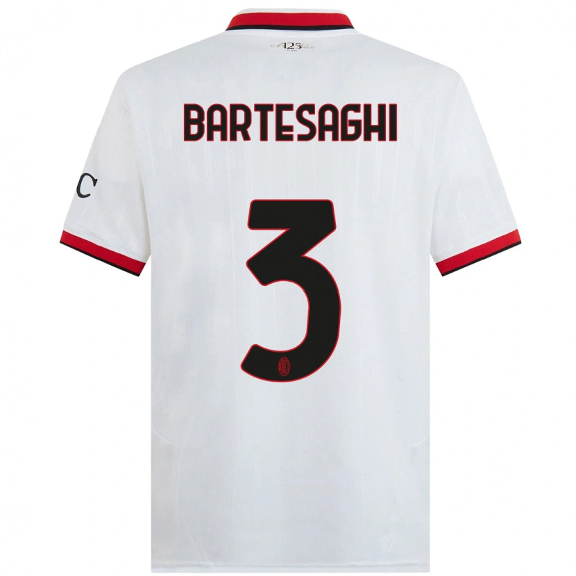 Danxen Herren Davide Bartesaghi #3 Weiß Schwarz Rot Auswärtstrikot Trikot 2024/25 T-Shirt