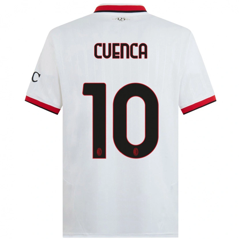 Danxen Herren Hugo Cuenca #10 Weiß Schwarz Rot Auswärtstrikot Trikot 2024/25 T-Shirt
