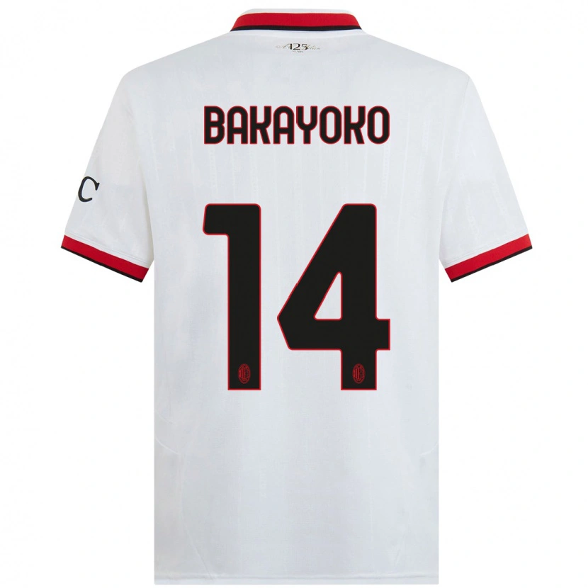 Danxen Herren Tiemoue Bakayoko #14 Weiß Schwarz Rot Auswärtstrikot Trikot 2024/25 T-Shirt