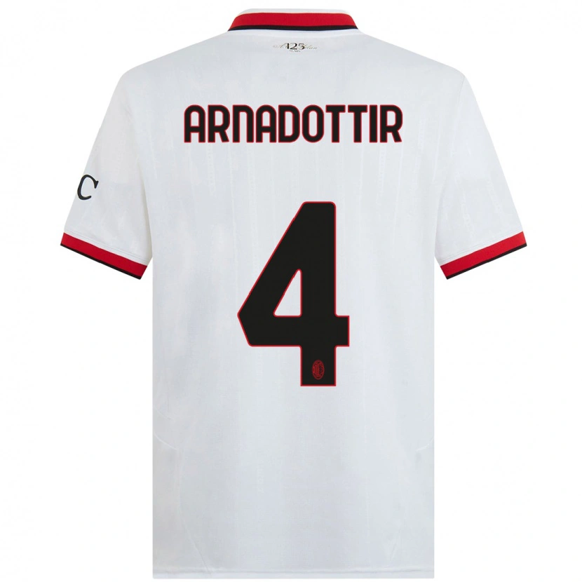 Danxen Herren Guony Arnadottir #4 Weiß Schwarz Rot Auswärtstrikot Trikot 2024/25 T-Shirt
