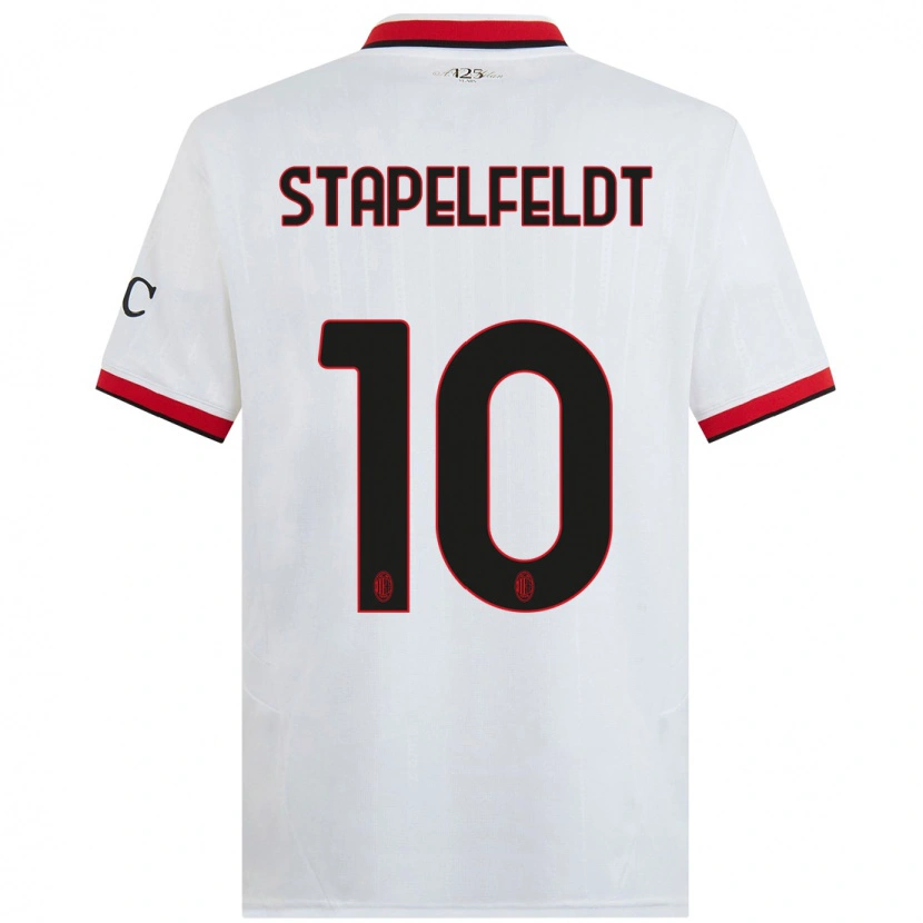 Danxen Herren Nina Stapelfeldt #10 Weiß Schwarz Rot Auswärtstrikot Trikot 2024/25 T-Shirt