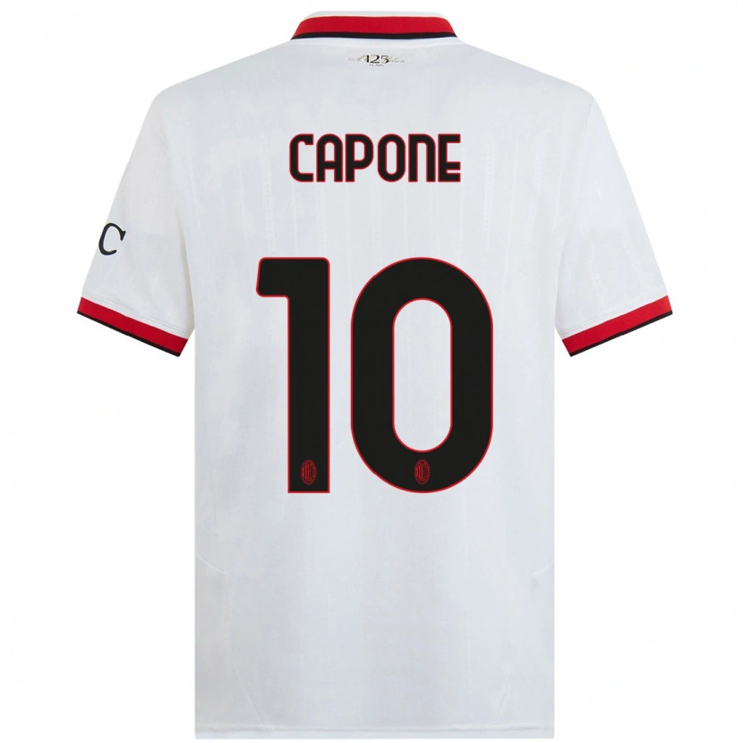 Danxen Herren Andrea Capone #10 Weiß Schwarz Rot Auswärtstrikot Trikot 2024/25 T-Shirt